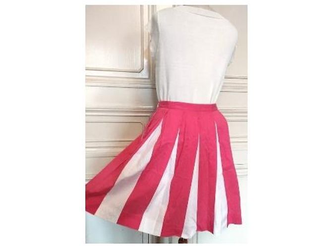 Moschino Gonna Baya Pop in Cotone e Seta Rosa Bianco - vista 17