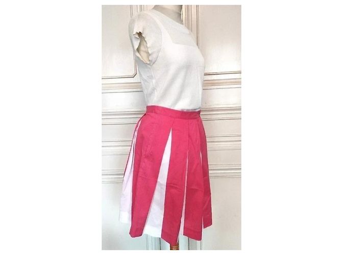 Moschino Gonna Baya Pop in Cotone e Seta Rosa Bianco - vista 6
