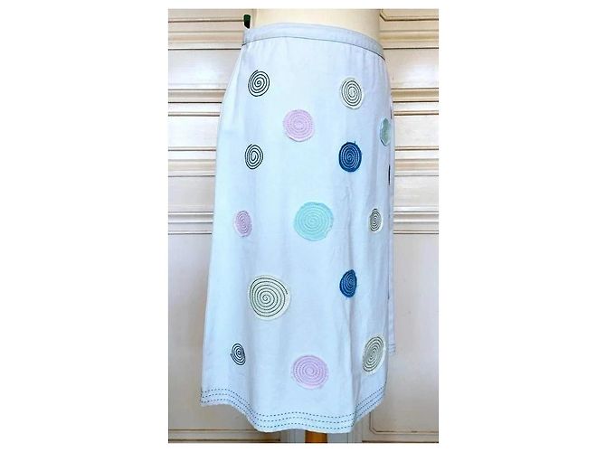 Johnnie Boden Boden Gonna Estiva con Spirali in Rilievo Rosa Bianco Blu Multicolore Beige - vista 11