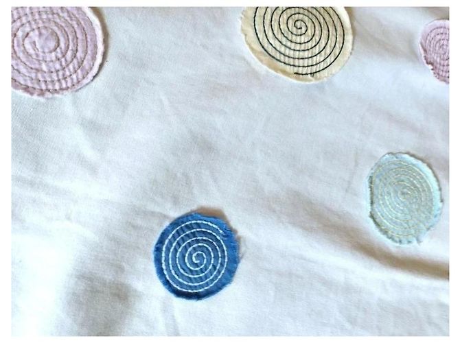 Johnnie Boden Boden Gonna Estiva con Spirali in Rilievo Rosa Bianco Blu Multicolore Beige - vista 5