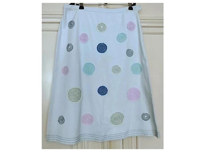 Johnnie Boden Boden Gonna Estiva con Spirali in Rilievo Rosa Bianco Blu Multicolore Beige - vista 6