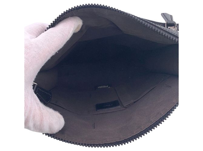 Fendi Borsa a Tracolla in Tela con Motivo FF Zucca Nero - vista 5