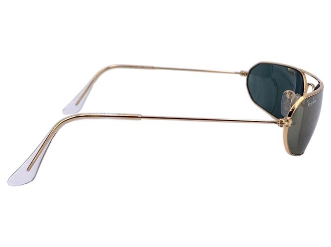 Ray-Ban Occhiali da sole geometrici Vintage Gold Metal 3148 a doppio ponte Verde - vista 3