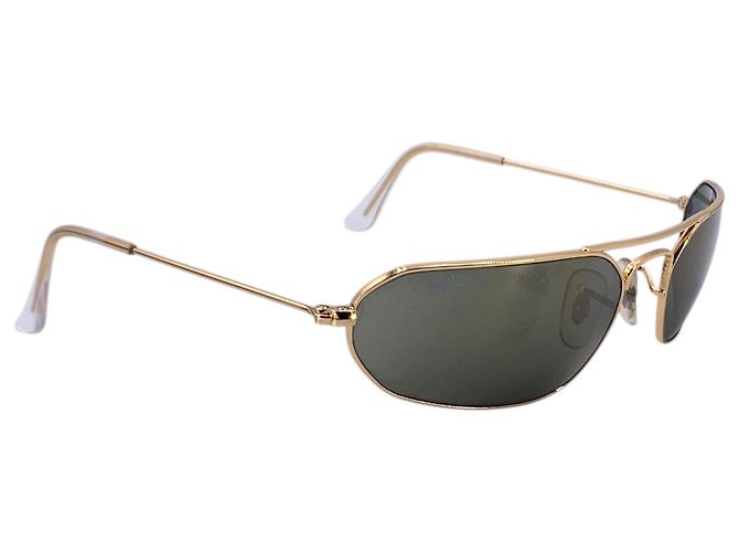 Ray-Ban Occhiali da sole geometrici Vintage Gold Metal 3148 a doppio ponte Verde - vista 4