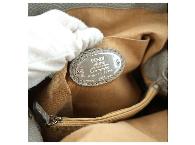 Fendi Selleria Gray Leather Cuoio Romano 2Bag Borsa a Tracolla Tote Grigio - vista 5