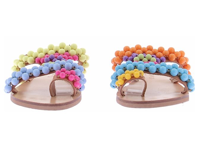 Autre Marque Sandali con perle colorate Multicolore - vista 3