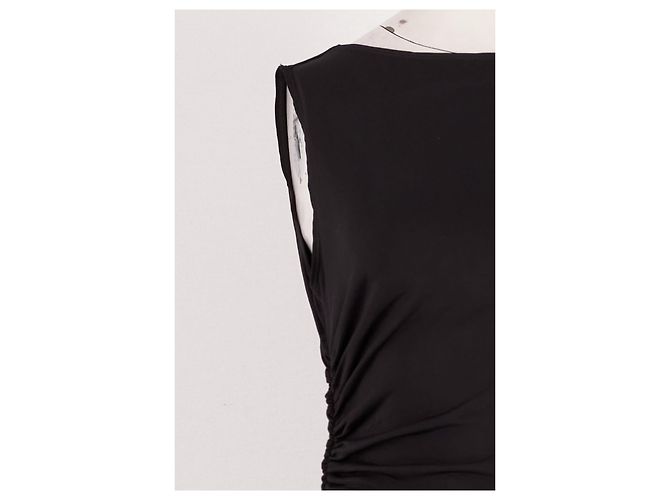 Autre Marque LILYSILK Midikleid aus schwarzer Viskose - Ansicht 3