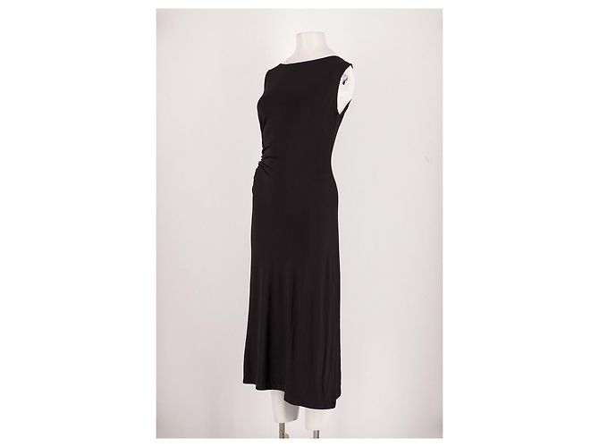 Autre Marque LILYSILK Midikleid aus schwarzer Viskose - Ansicht 4