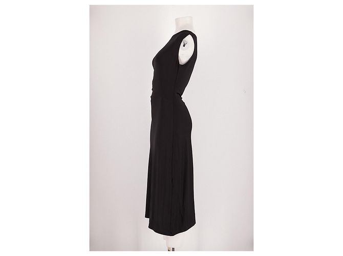 Autre Marque LILYSILK Midikleid aus schwarzer Viskose - Ansicht 5