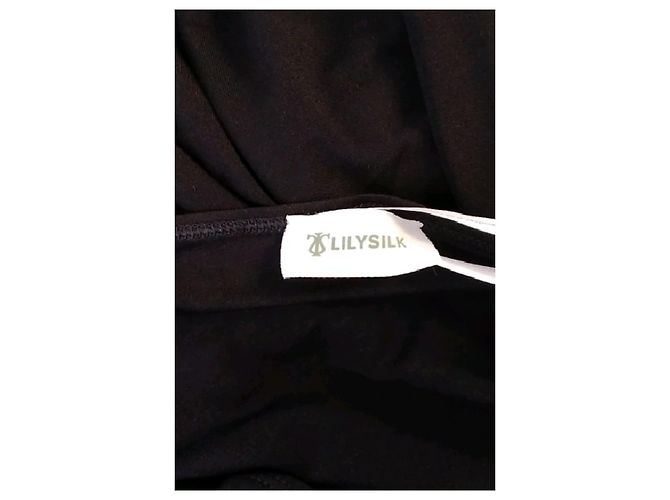 Autre Marque LILYSILK Midikleid aus schwarzer Viskose - Ansicht 7