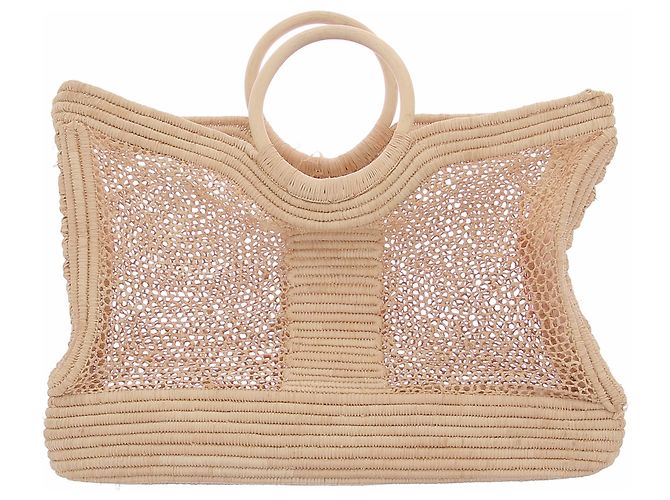 Autre Marque Borsa tote in rafia Dolce Vita Beige - vista 2