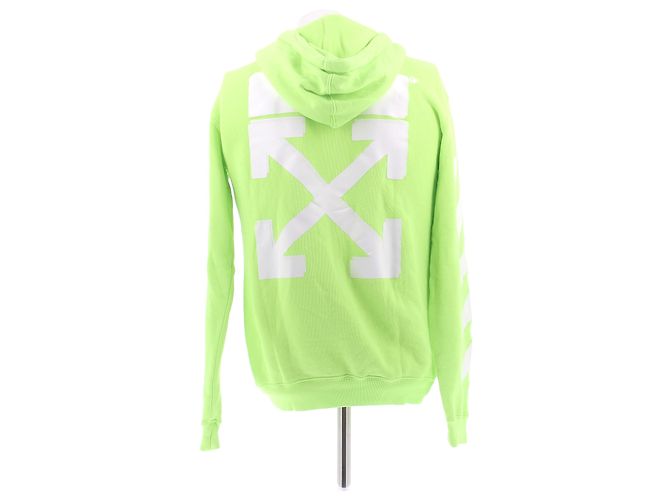 Off White Felpa con cappuccio verde fluo - vista 2
