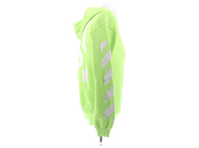 Off White Felpa con cappuccio verde fluo - vista 3