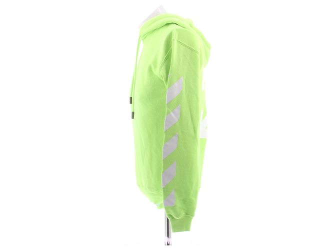 Off White Felpa con cappuccio verde fluo - vista 4