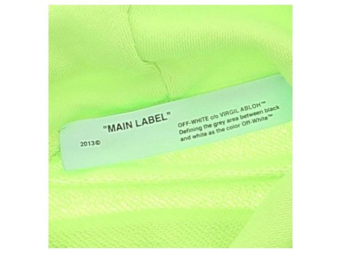 Off White Felpa con cappuccio verde fluo - vista 5