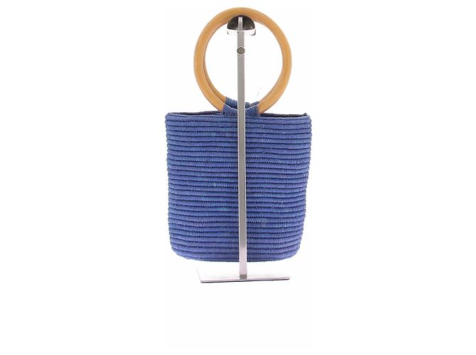 Autre Marque Picca borsa in rafia blu - vista 3