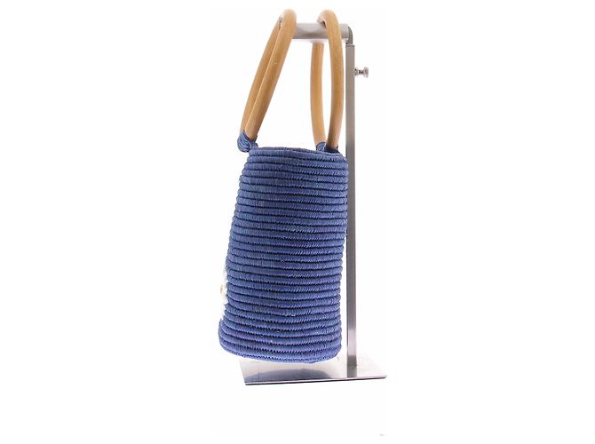 Autre Marque Picca borsa in rafia blu - vista 4