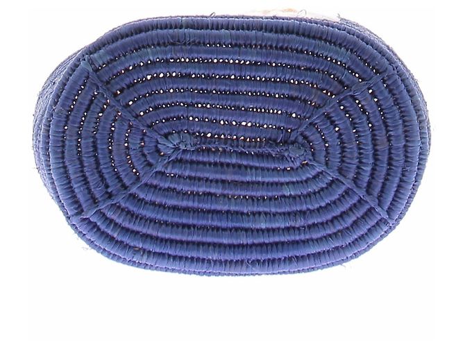 Autre Marque Picca borsa in rafia blu - vista 6