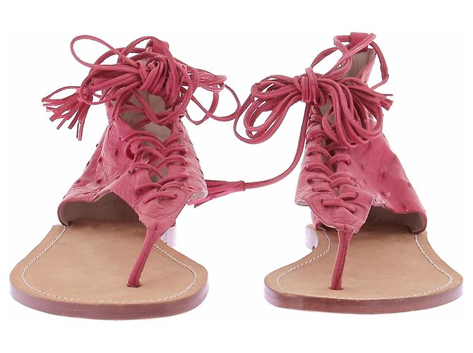 Autre Marque Sandali rossi in pelle SUNDAYS ST TROPEZ Rosso - vista 3