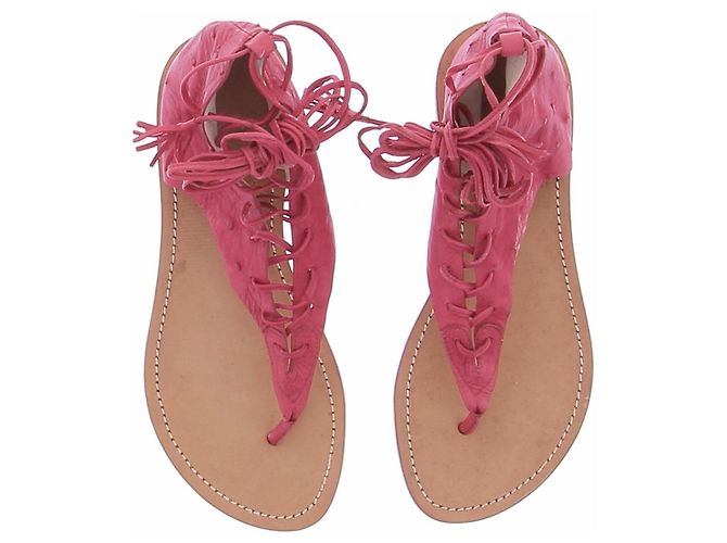 Autre Marque Sandali rossi in pelle SUNDAYS ST TROPEZ Rosso - vista 4