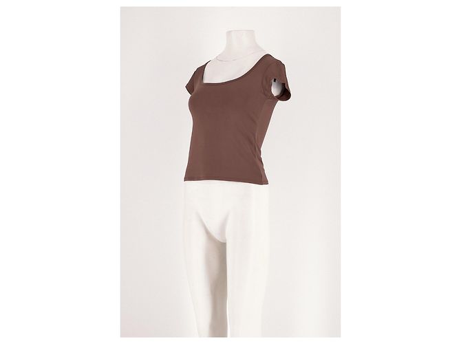 Autre Marque Top recto de viscosa marrón LILYSILK Talla S Castaño - vista 4
