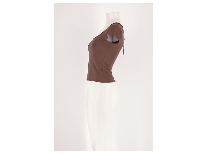 Autre Marque Top recto de viscosa marrón LILYSILK Talla S Castaño - vista 5