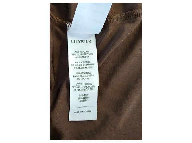 Autre Marque Top recto de viscosa marrón LILYSILK Talla S Castaño - vista 8