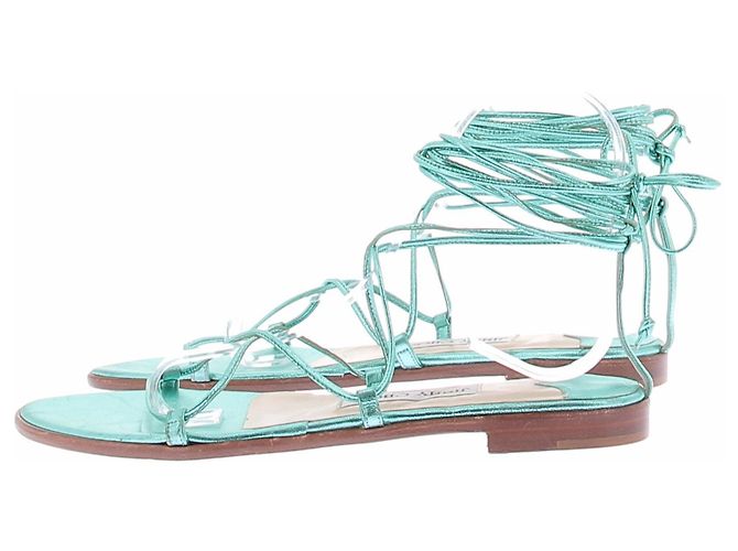 Jimmy Choo Sandali turchese argentati - vista 2