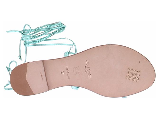 Jimmy Choo Sandali turchese argentati - vista 5