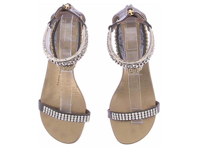 Giuseppe Zanotti Sandali dorati con cinturino argentato D'oro - vista 4