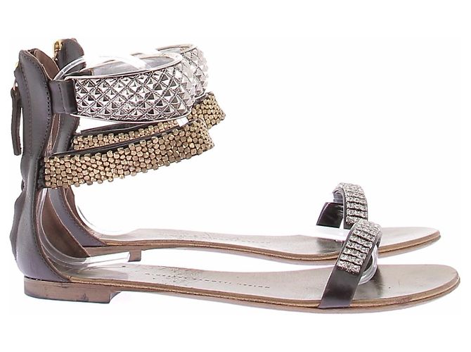 Giuseppe Zanotti Sandali dorati con cinturino argentato D'oro - vista 6