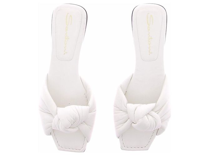 Sandali Santoni in pelle bianchi Bianco - vista 4