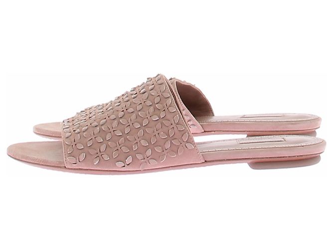 Alaïa Sandales en daim rose - vue 2