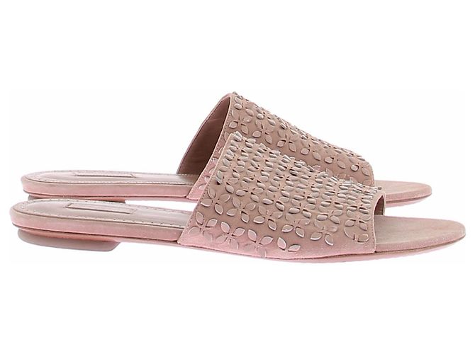 Alaïa Sandales en daim rose - vue 6
