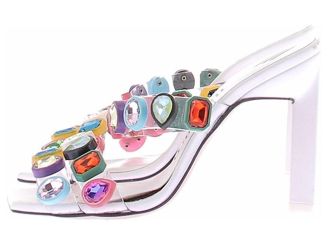 Attico Mules Nanci in PVC con ornamenti Bianco - vista 2