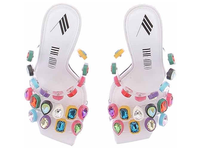 Attico Mules Nanci in PVC con ornamenti Bianco - vista 4