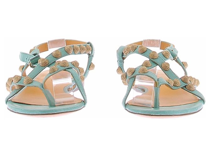 Sandálias Balenciaga de couro turquesa tamanho 37 - vista 3