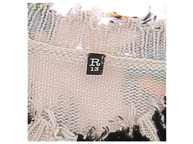 R13 Jersey distressed con estampado animal Negro - vista 5