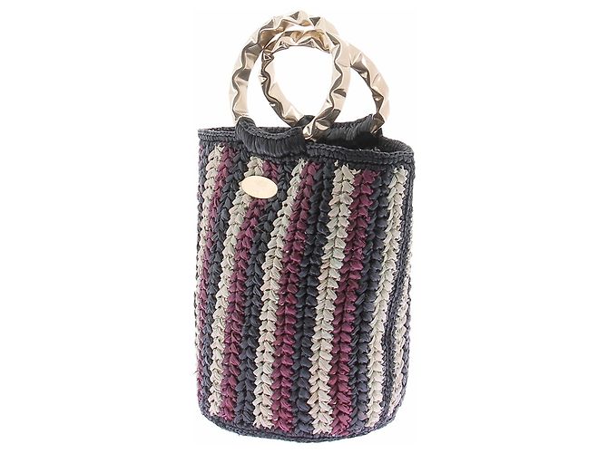Autre Marque Picca borsa in rafia a righe Multicolore - vista 2