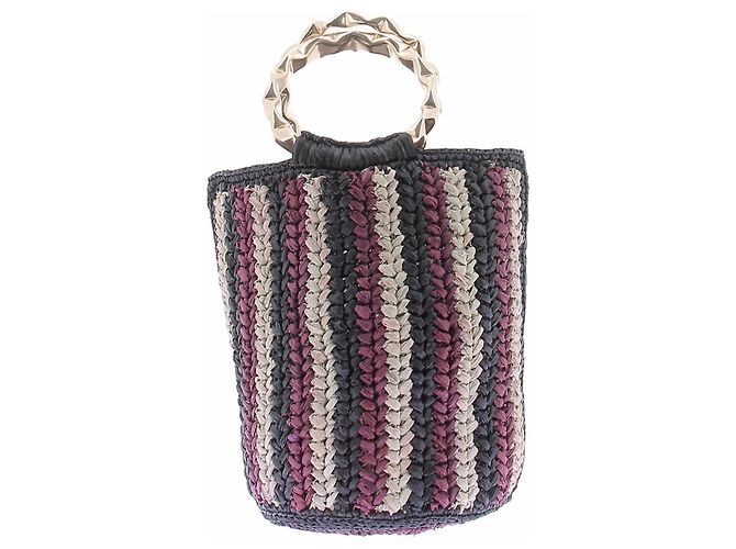 Autre Marque Picca borsa in rafia a righe Multicolore - vista 3