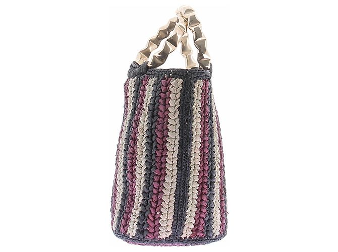 Autre Marque Picca borsa in rafia a righe Multicolore - vista 4