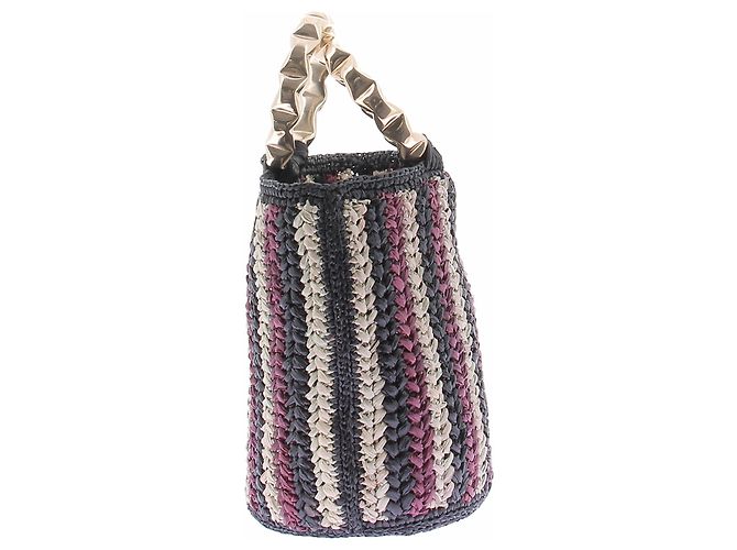 Autre Marque Picca borsa in rafia a righe Multicolore - vista 5