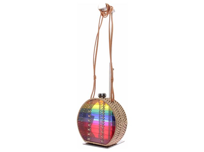 Autre Marque Bolsa Jabuticaba dourada com padrão arco-íris Multicor - vista 2