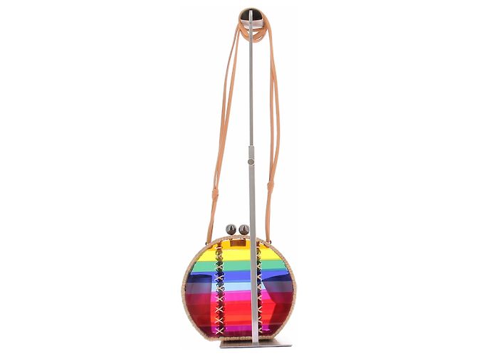 Autre Marque Bolsa Jabuticaba dourada com padrão arco-íris Multicor - vista 3