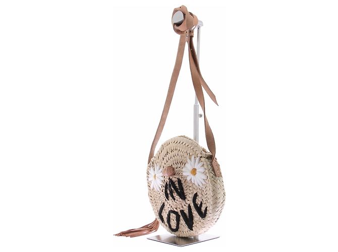 Autre Marque Borsa in rafia "In Love" Beige - vista 2