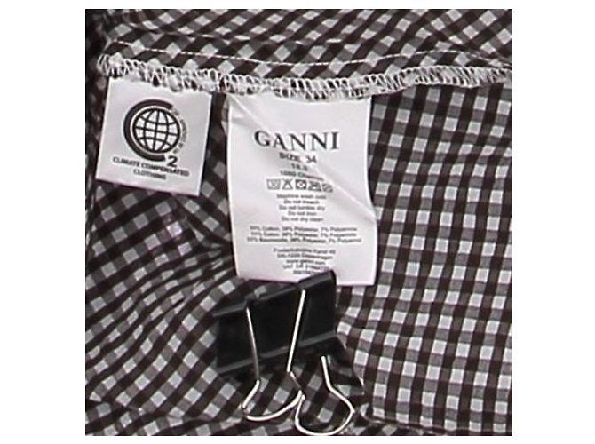 Ganni Top xadrez castanho Marrom - vista 5