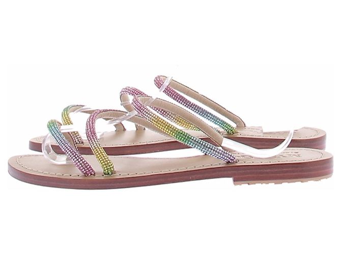 Autre Marque Sandalen mit bunten Strasssteinen Mehrfarben - Ansicht 2