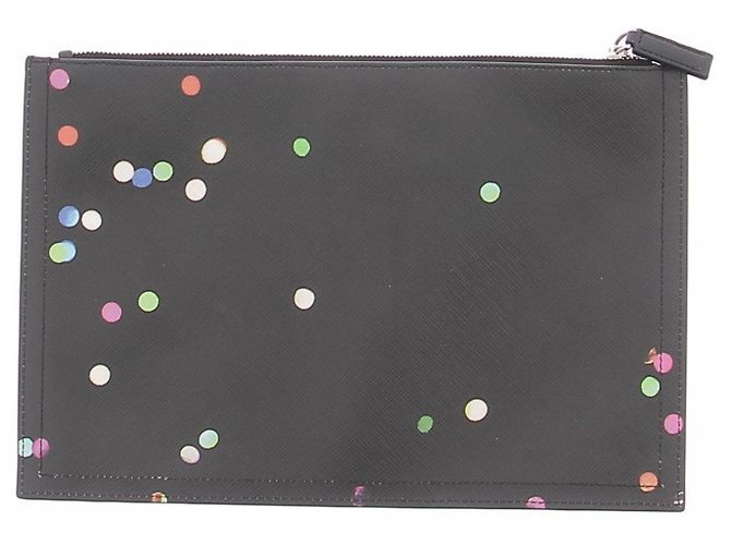 Givenchy Pouch in pelle nera a pois colorati Nero - vista 2