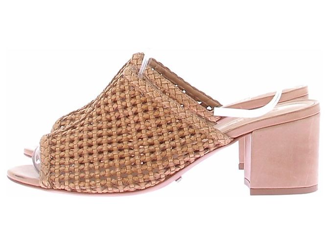 Sandali Schutz in rafia beige - vista 3