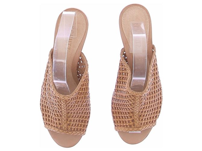 Sandali Schutz in rafia beige - vista 6